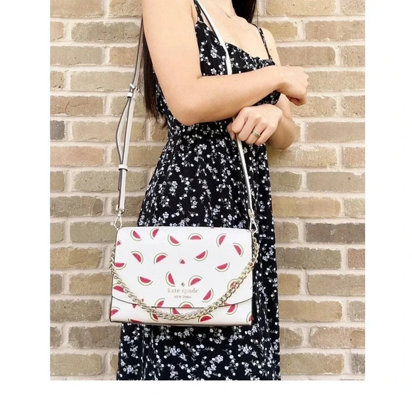 Kate Spade Staci Carson Convertible Watermelon Party Crossbody Cream Multi NWT - Picture 4 of 6